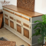 Natural wood buffet with carving