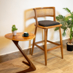 Chair with rattan
