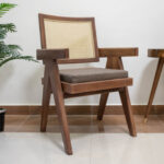 Chair with hand-made rattan