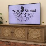 Carved Natural wood TV Unit  | WSA102/2