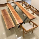 Live Edge Dining Table Set 6 pieces
